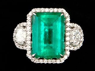 Emerald and Diamond Ring